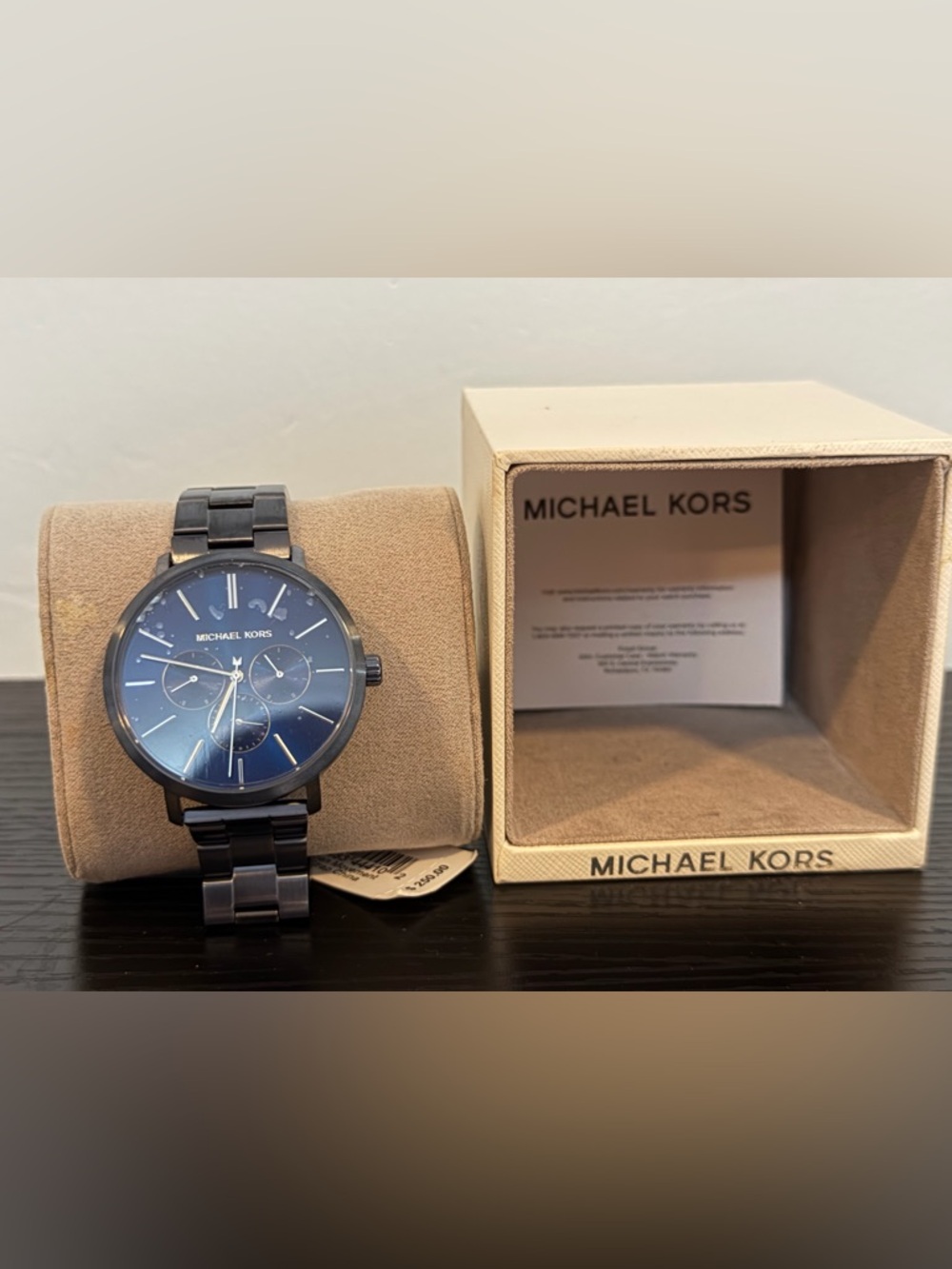 Michael Kors Black Brushed Metal Link Bracelet Watch - Picture 6 of 7